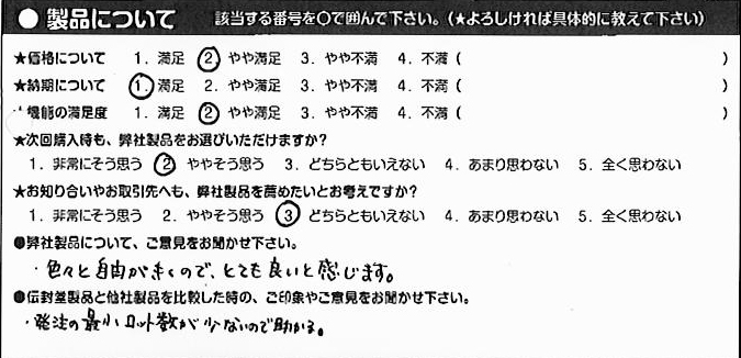 産業廃棄物処理業で使用する原料仕入明細書伝票（4枚複写30組）の伝票作成実績