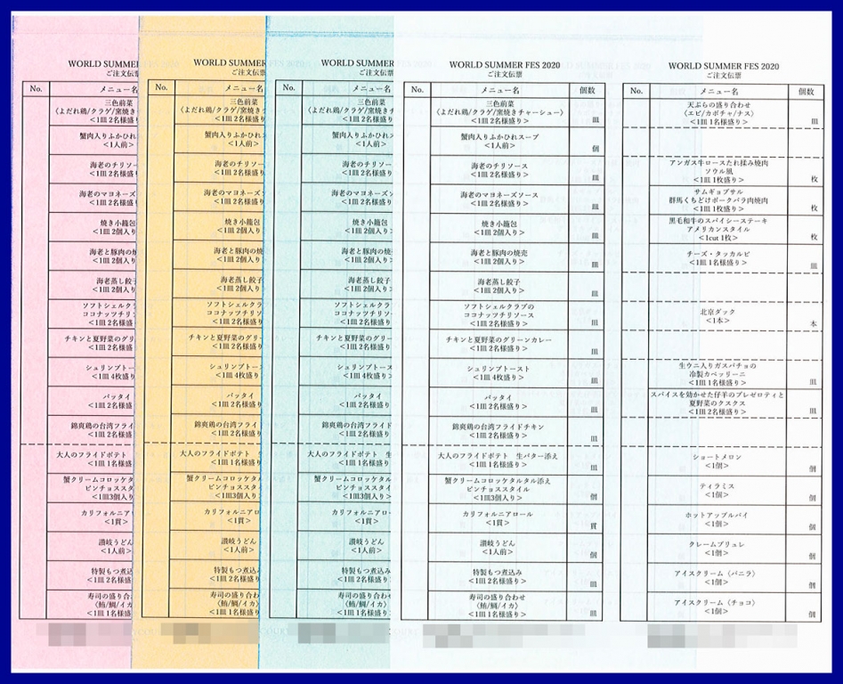 リゾートホテル業で使用する注文用紙伝票（4枚複写50組）の伝票作成実績